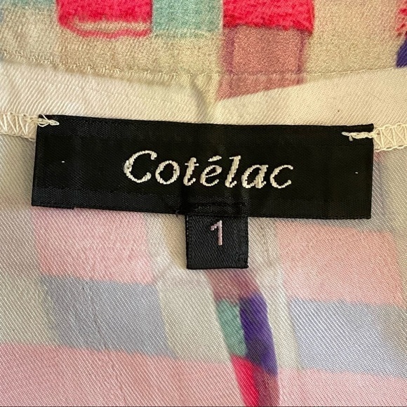 Cotélac France Watercolor Block Pattern Blouse - Picture 5 of 8